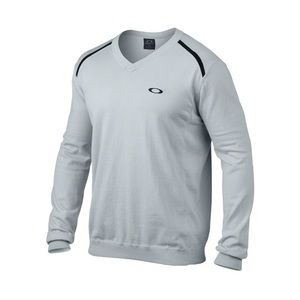 NWT Oakley Riley V-neck Sweater: stone gray S